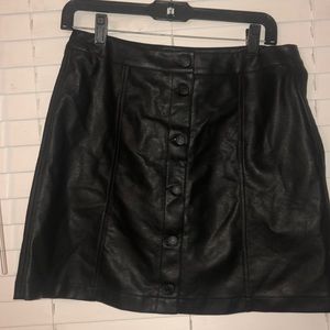 Leather mini skirt
